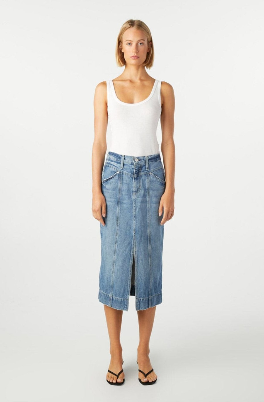 Women AMO Denim Skirts | Zahra Long Skirt Entanglement