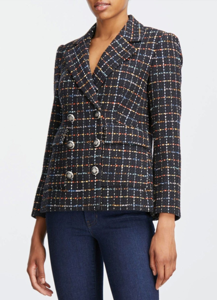 Women Veronica Beard Blazers | Rumer Dickey Jacket Navy Multi