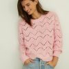 Women Autumn Cashmere Sweaters | Stitch Mix Crew Solid Sweater Pink