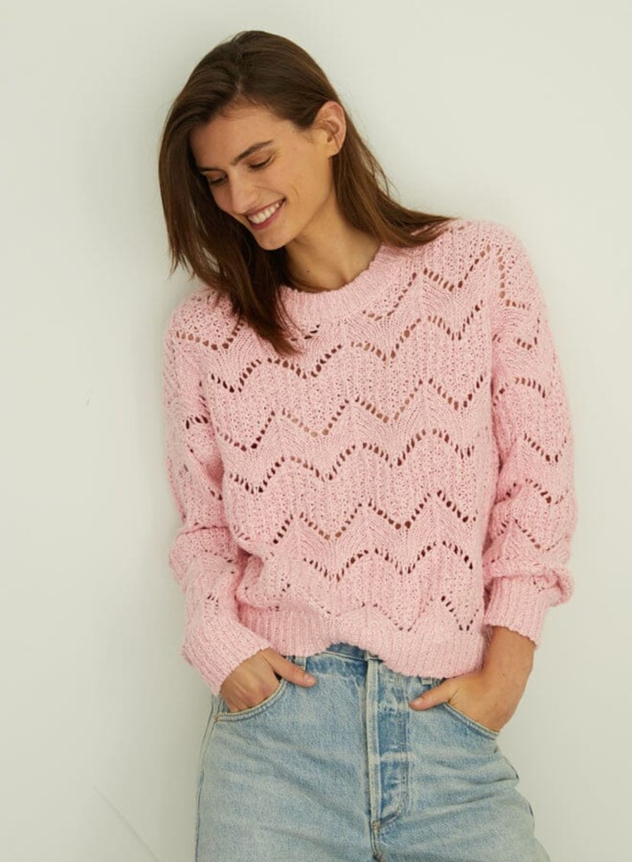 Women Autumn Cashmere Sweaters | Stitch Mix Crew Solid Sweater Pink