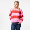 Women Kerri Rosenthal Sweaters | Boyfriend Stripes Sweatshirt Cherri