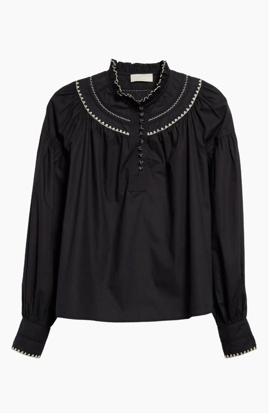 Women Ulla Johnson Shirts & Blouses | Lennie Blouse Noir