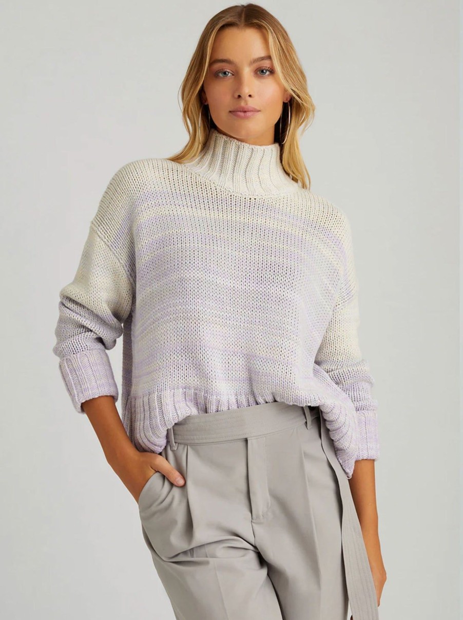 Women 525 America Sweaters | Ombre Blair Pullover Purple Rose Multi