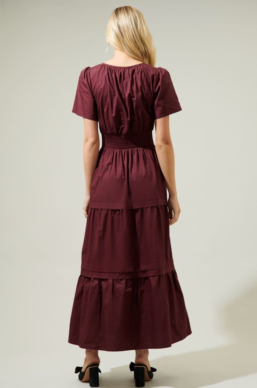 Women Anna Rae Midi & Maxi | Dahlia Dress Merlot