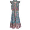 Women BELL by Alicia Bell Vacation | Blake Midi Dress Teal And Pink Print