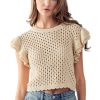 Women Kendall Lane Shirts & Blouses | Layla Crochet Top Tan