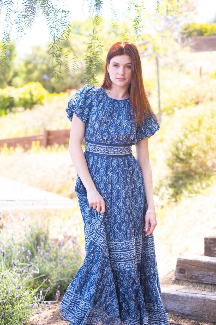 Women BELL by Alicia Bell Vacation | Charlotte Maxi Dress Indigo Print