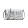 Women Marc Jacobs Handbags | The Monogram Metallic Leather J Marc Mini Bag Silver/White