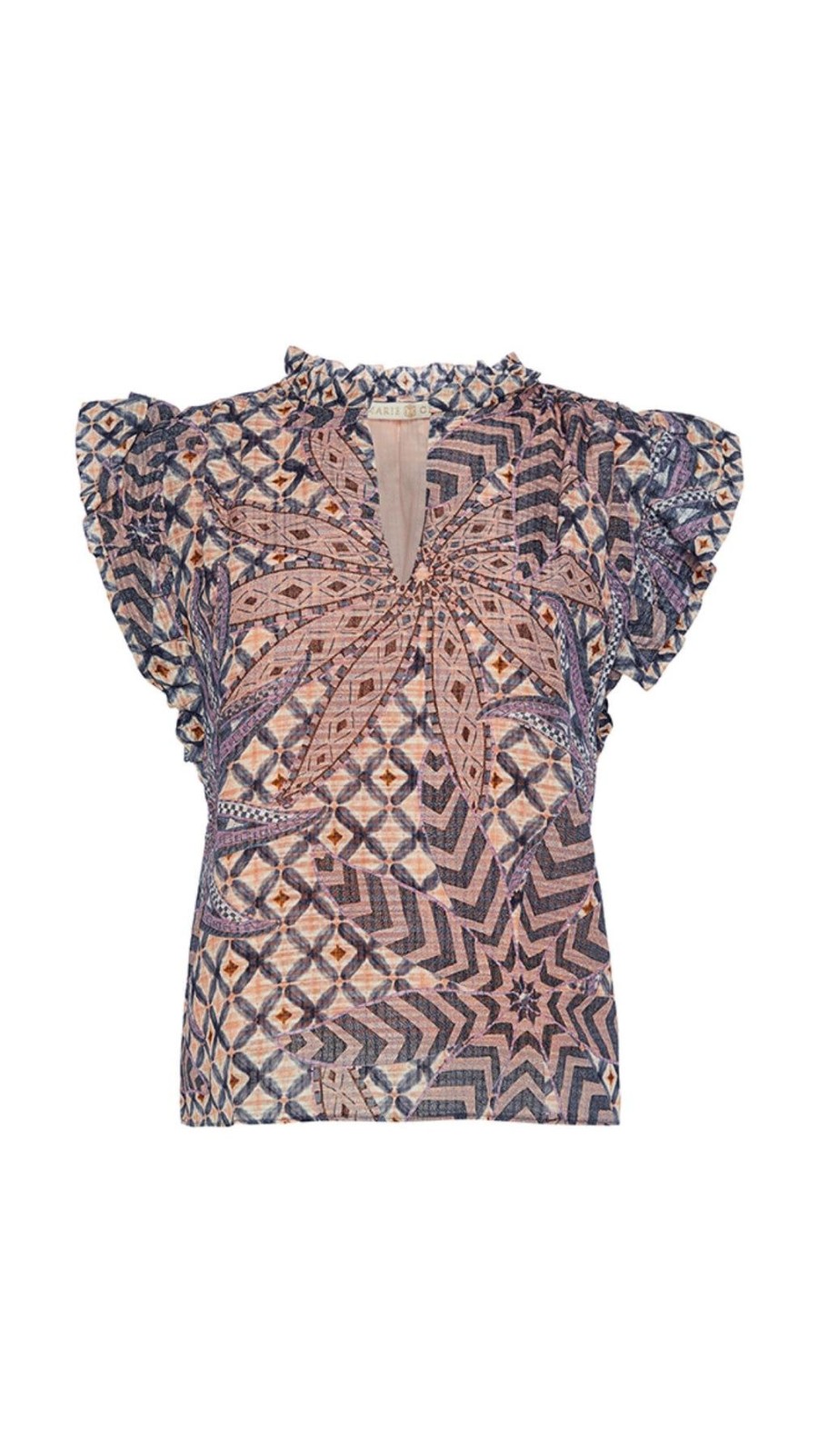 Women Marie Oliver Shirts & Blouses | Merrit Top Anise Lattice