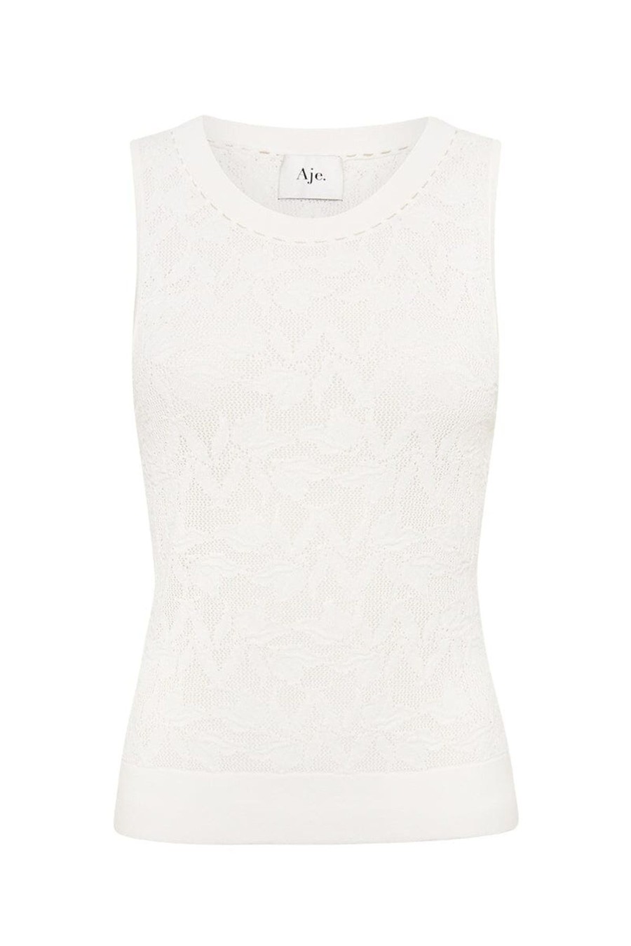 Women Aje. Shirts & Blouses | Irie Lace Knit Tank Ivory