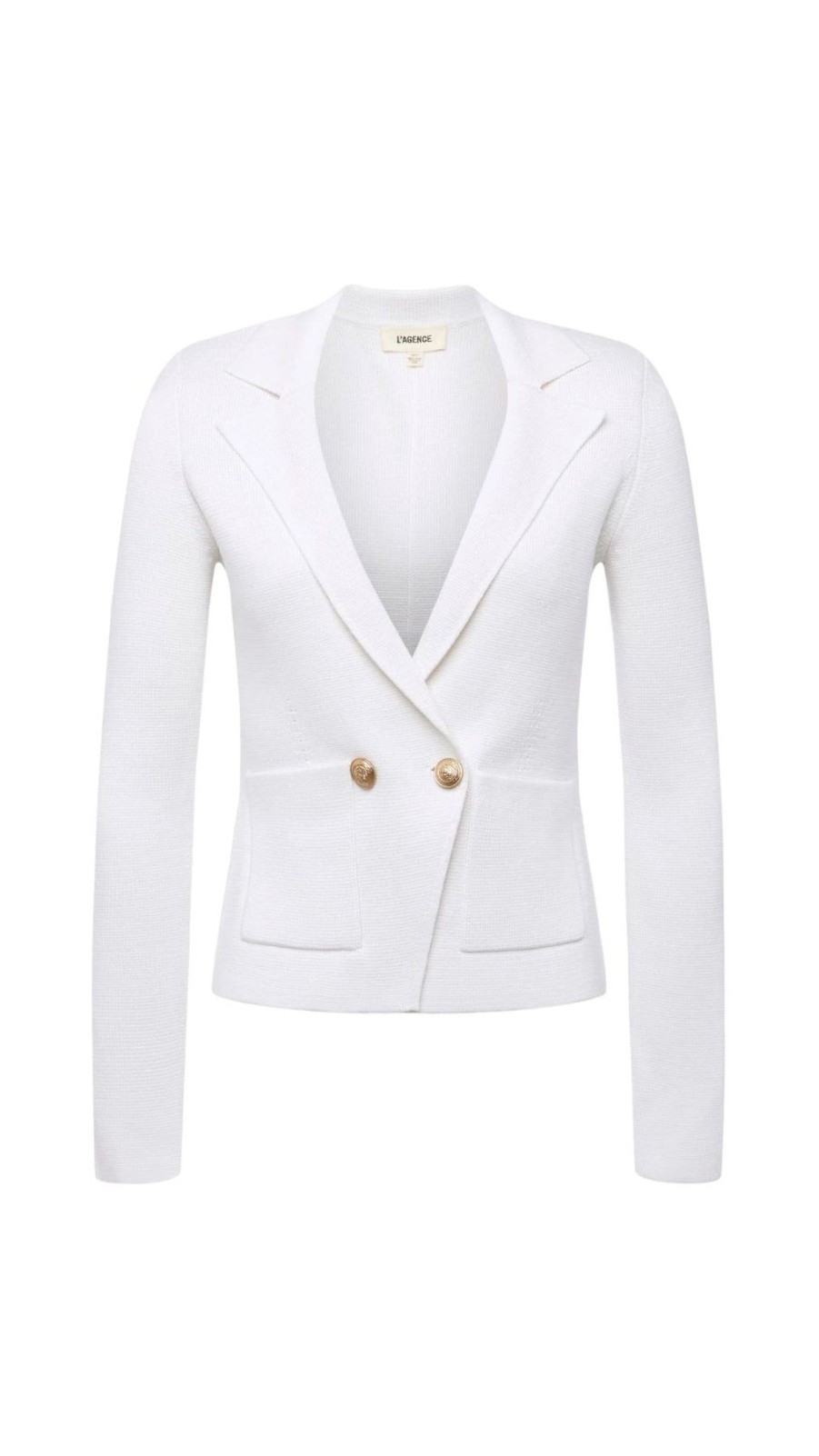 Women L'AGENCE Blazers | Sofia Knit Blazer White