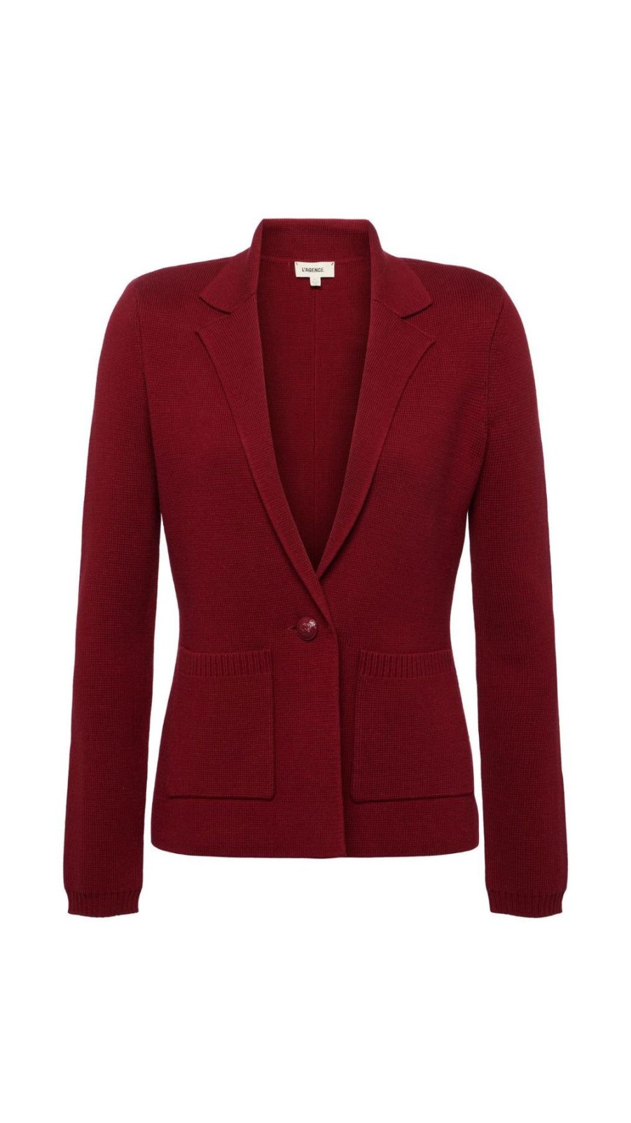 Women L'AGENCE Blazers | Lacey Knit Blazer Dark Bordeaux