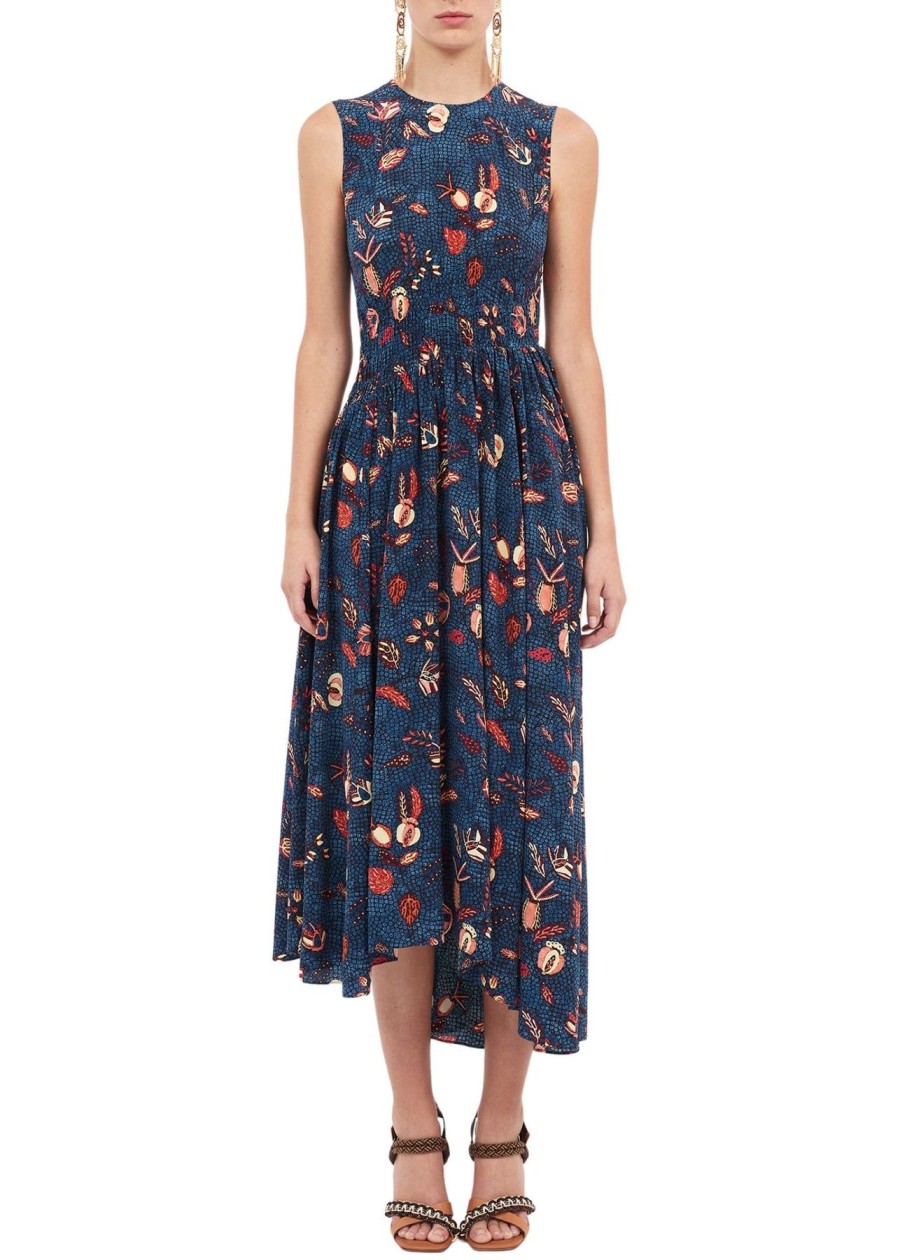 Women Ulla Johnson Wedding Guest | Luca Dress Blue Dahlia