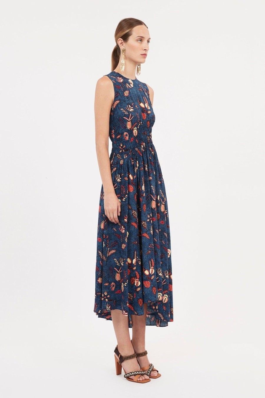 Women Ulla Johnson Wedding Guest | Luca Dress Blue Dahlia