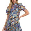 Women Anna Rae Vacation | Ava Abstract Mini Dress Blue