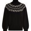 Women Varley Sweaters | Marcie Fairisle Yoke Knit Black