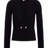 Women L'AGENCE Blazers | Sofia Knit Blazer Black Crystal