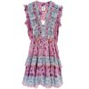 Women BELL by Alicia Bell Vacation | Rainey Mini Dress Pink Purple Print