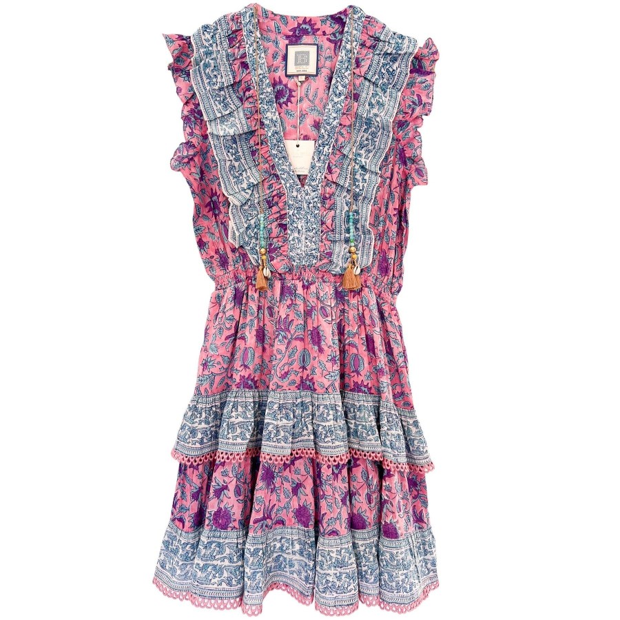 Women BELL by Alicia Bell Vacation | Rainey Mini Dress Pink Purple Print