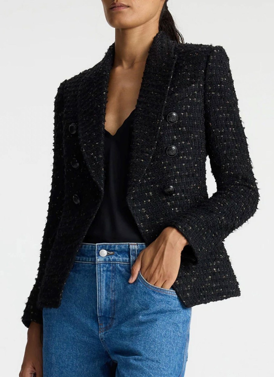 Women A.L.C. Blazers | Chelsea Jacket Lurex Tweed Black