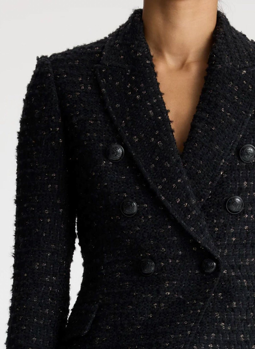 Women A.L.C. Blazers | Chelsea Jacket Lurex Tweed Black