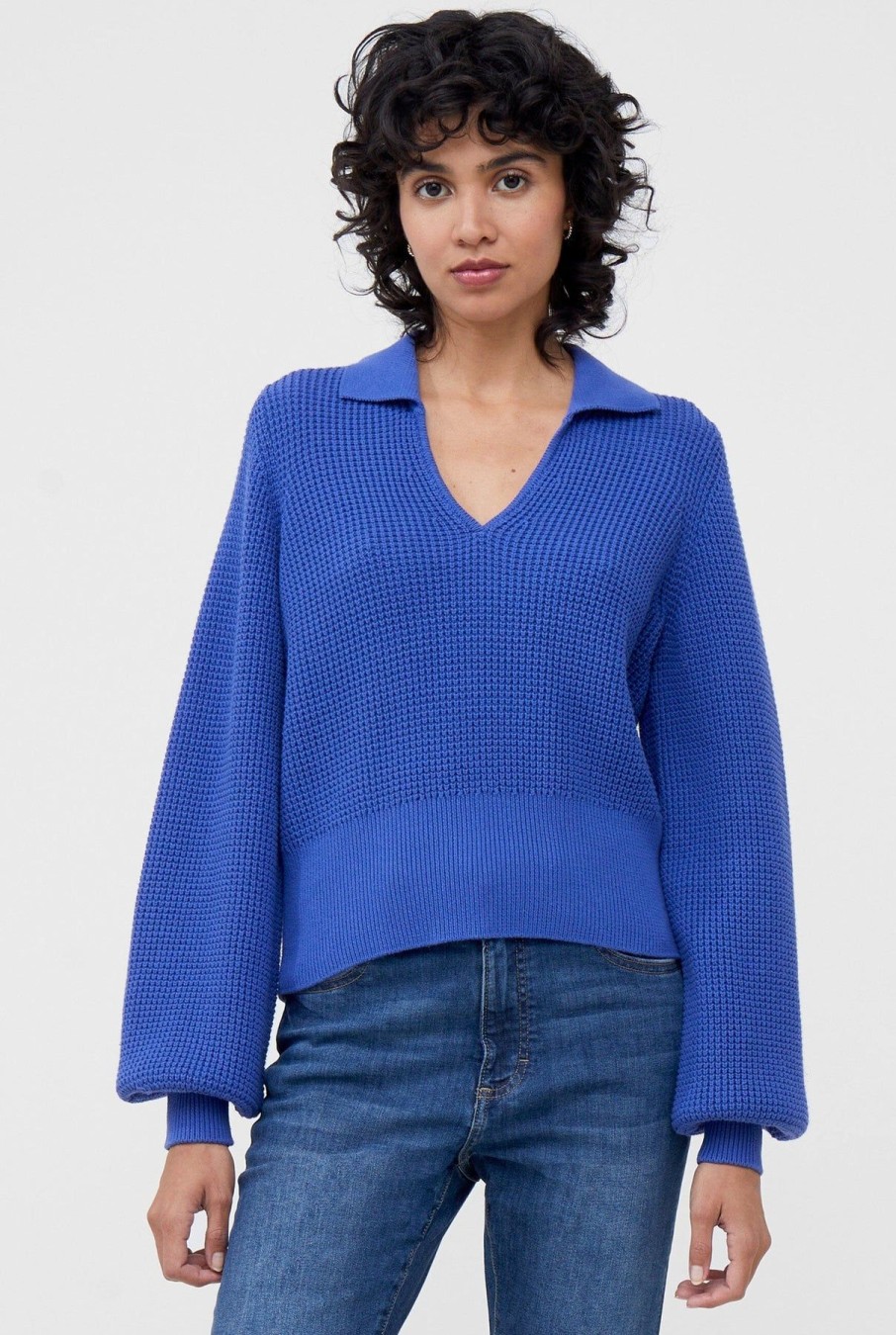 Women French Connection Sweaters | Mozart Relaxed Jumper Light Blue Depths