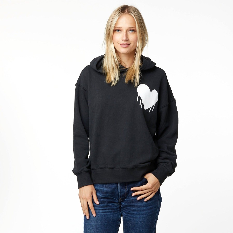 Women Kerri Rosenthal | Boyfriend Drippy Heart Hoodie Abyss