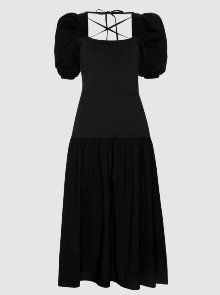 Women NATION LTD Midi & Maxi | Cordelia Lace Up Midi Jet Black