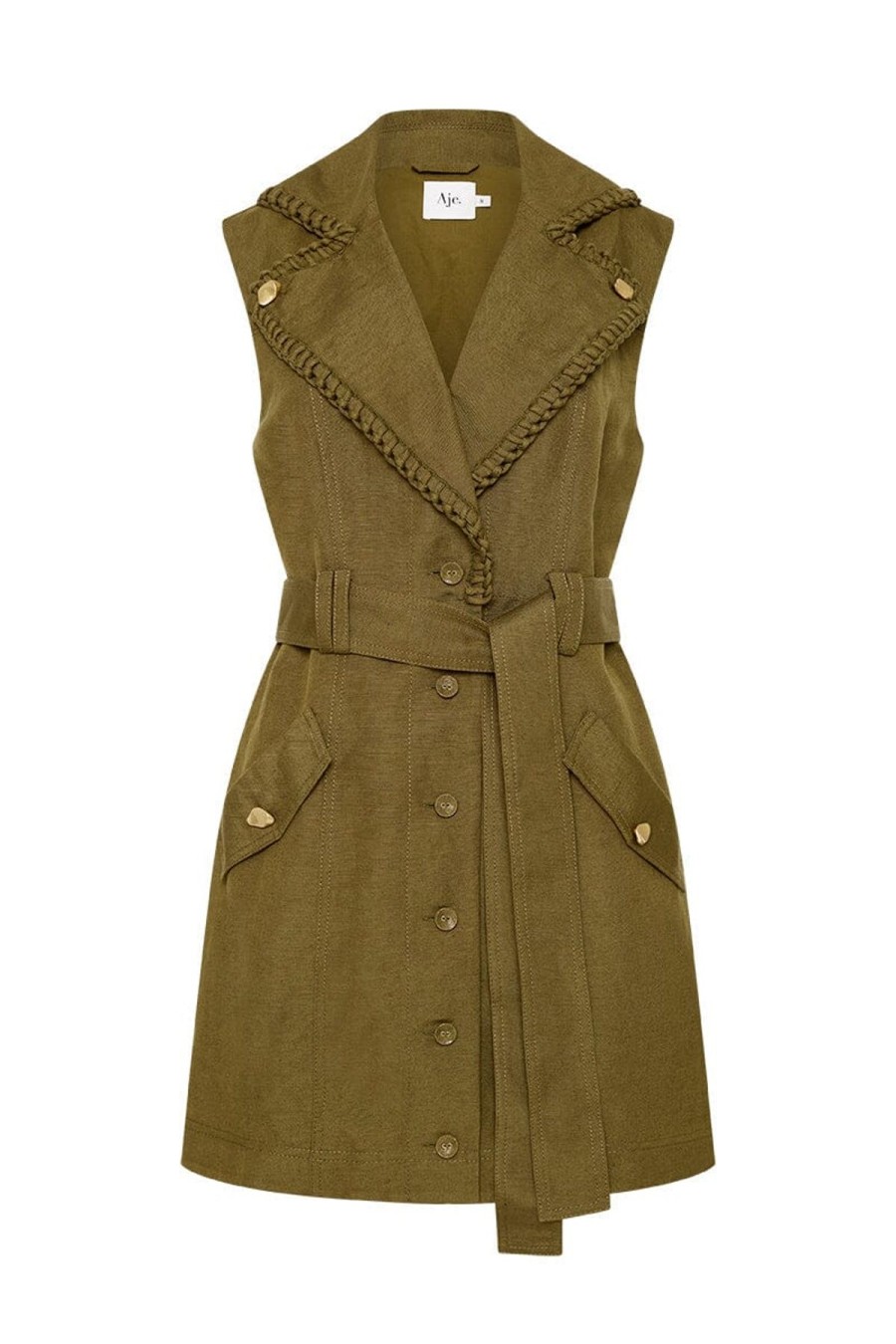 Women Aje. Mini | Encompass Utility Mini Dress Deep Olive