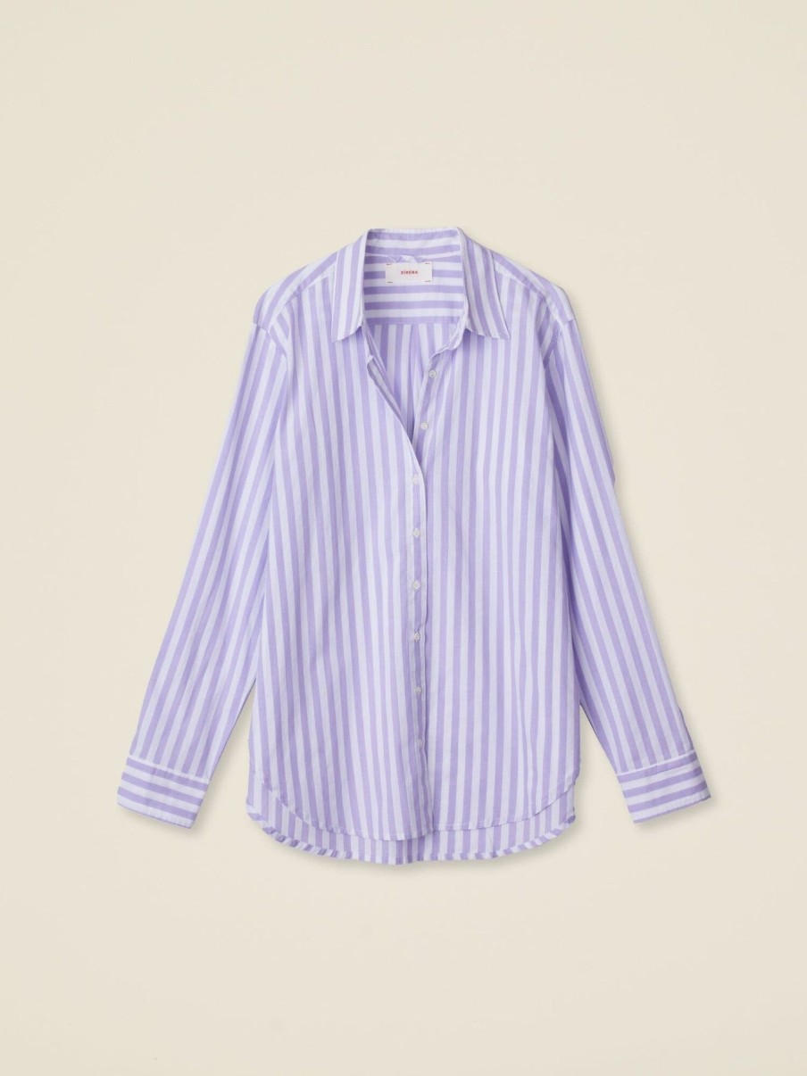 Women XÍRENA Shirts & Blouses | Beau Shirt Amethyst Stripe