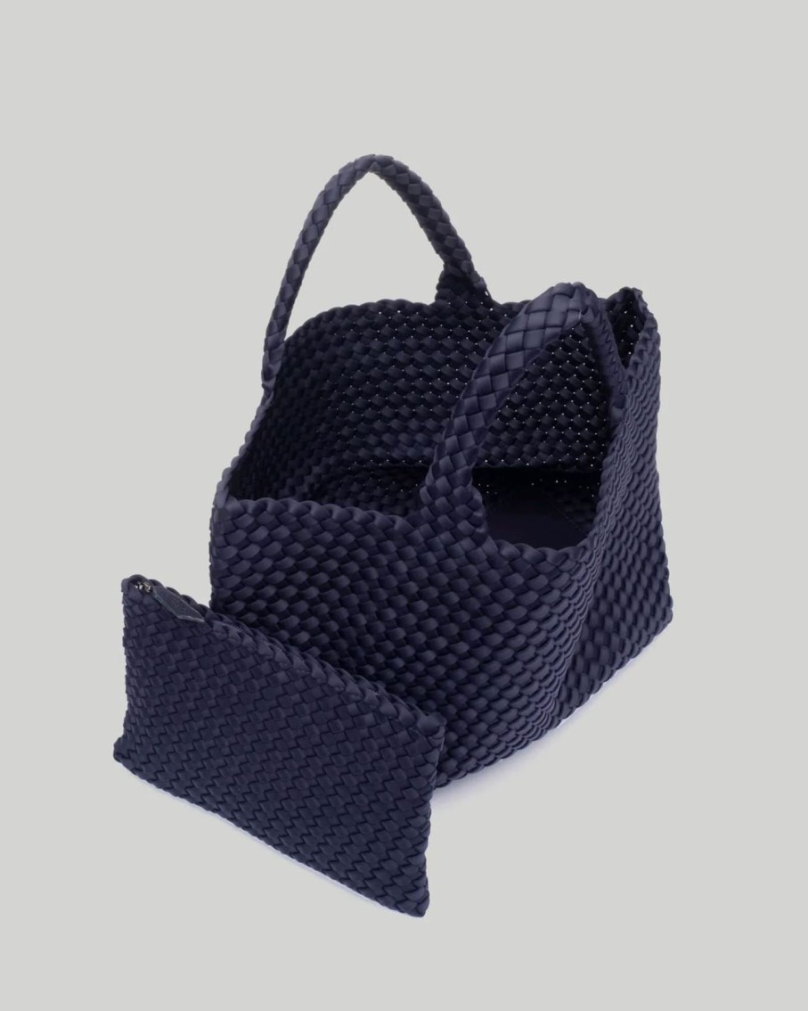 Women Naghedi Handbags | St. Barths Medium Solid Tote Ink Blue