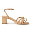 Women Loeffler Randall Sandals | Mikel Leather Bow Mid Heel Sandal Dune