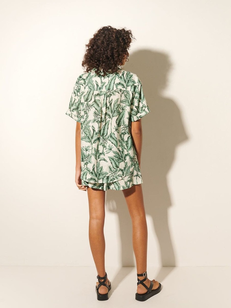 Women Kivari Shirts & Blouses | Tropico Shirt Green Palm