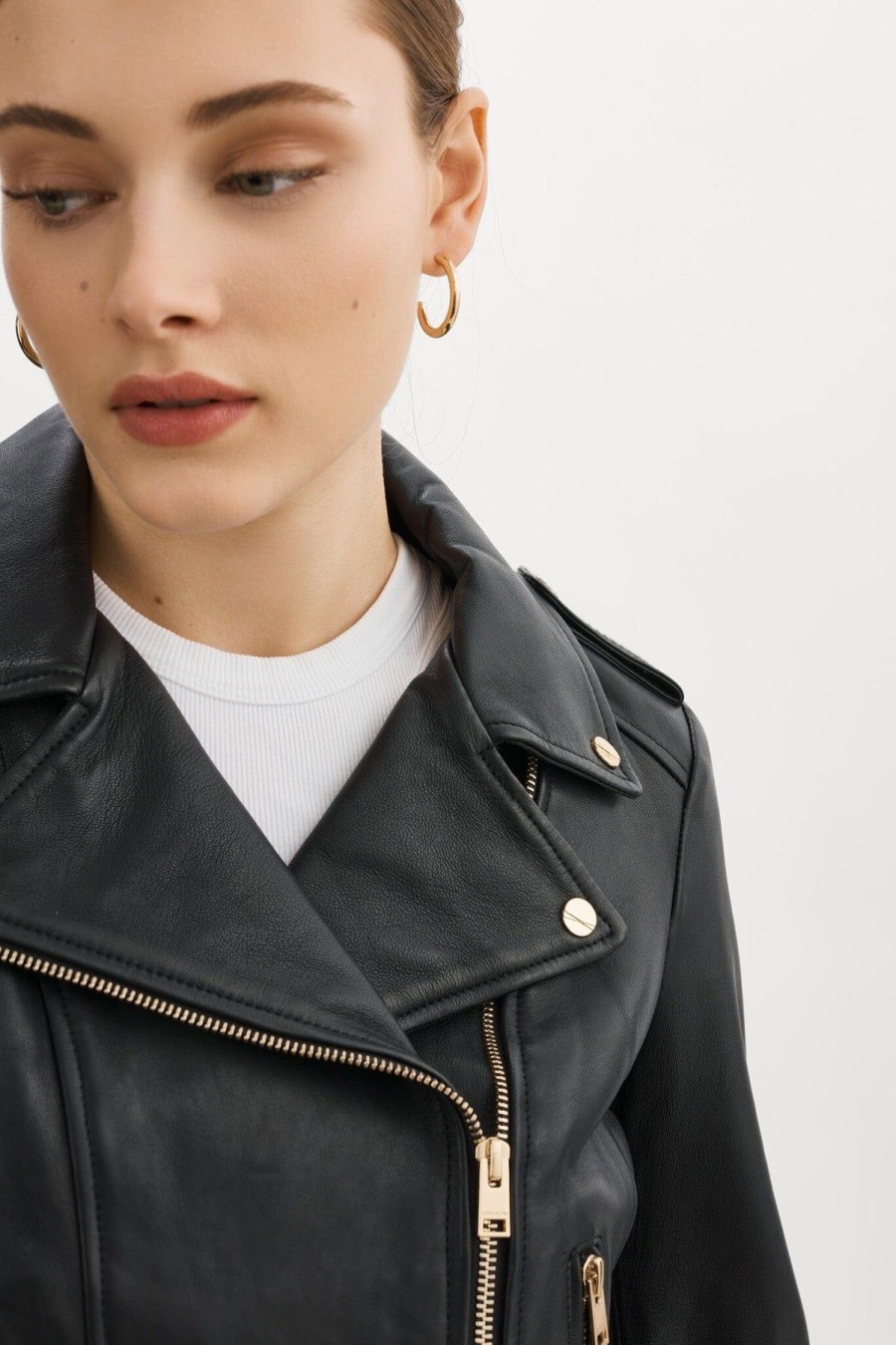 Women LAMARQUE Leather Jackets | Donna 21 Jacket Black