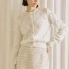 Women Kendall Lane Sweaters | Mckenna Beaded Cardi Ivory Pearl Floral