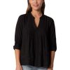 Women Anna Rae Shirts & Blouses | Catnis Pintuck Top Black