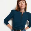 Women NATION LTD Shirts & Blouses | Shaya Femme Henley Sweatshirt Azure