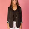 Women Jessie Liu Collection Blazers | Blazer With Animal Lining Black