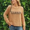 Women Wooden Ships Sweaters | Bourbon Crew Copper/Black