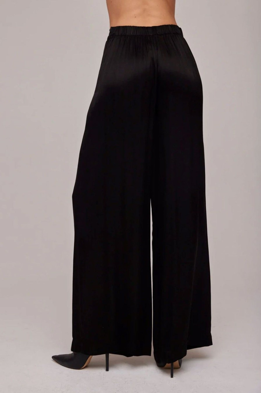 Women Bella Dahl Pants | Pleat Front Wide Leg Pant Black