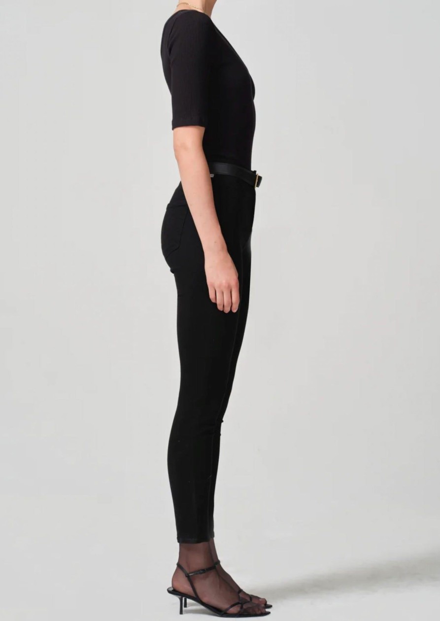 Women Citizens of Humanity Denim | Bodycon Skinny Jeans Plush Black