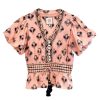 Women BELL by Alicia Bell Shirts & Blouses | Annalise Top Peach Black Print