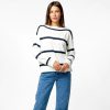 Women Kerri Rosenthal Sweaters | Kaia Stripe Sweater White