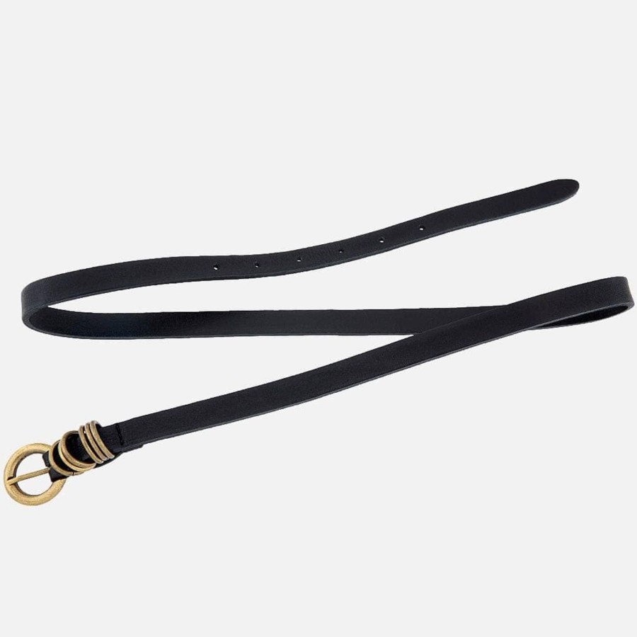 Women Amsterdam Heritage Belts | Alie Skinny Leather Belt Black