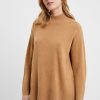 Women French Connection Sweaters | Babysoft Mock Neck Jumper Camel Melange