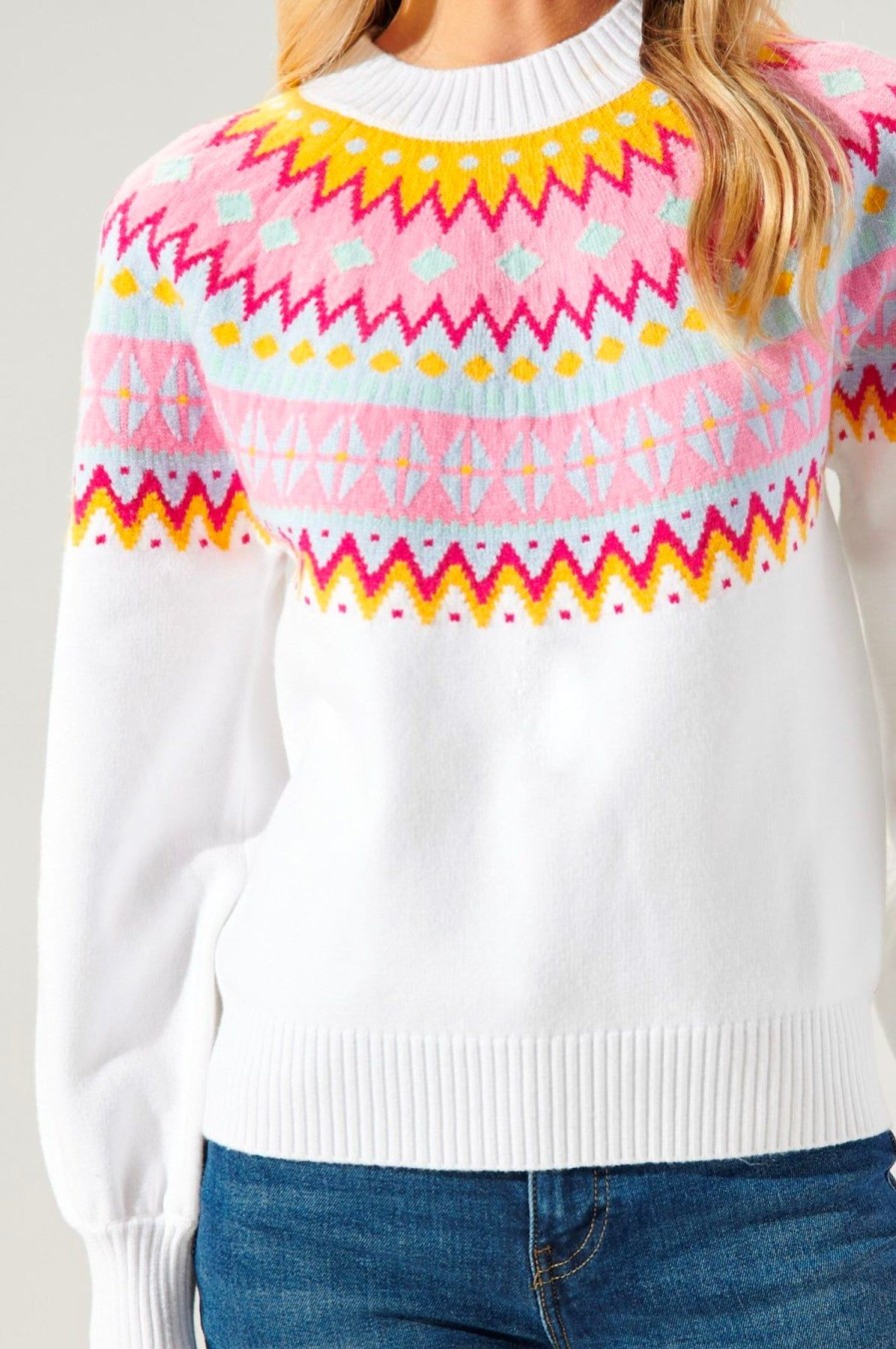 Women Anna Rae Sweaters | Penelope Sweater White