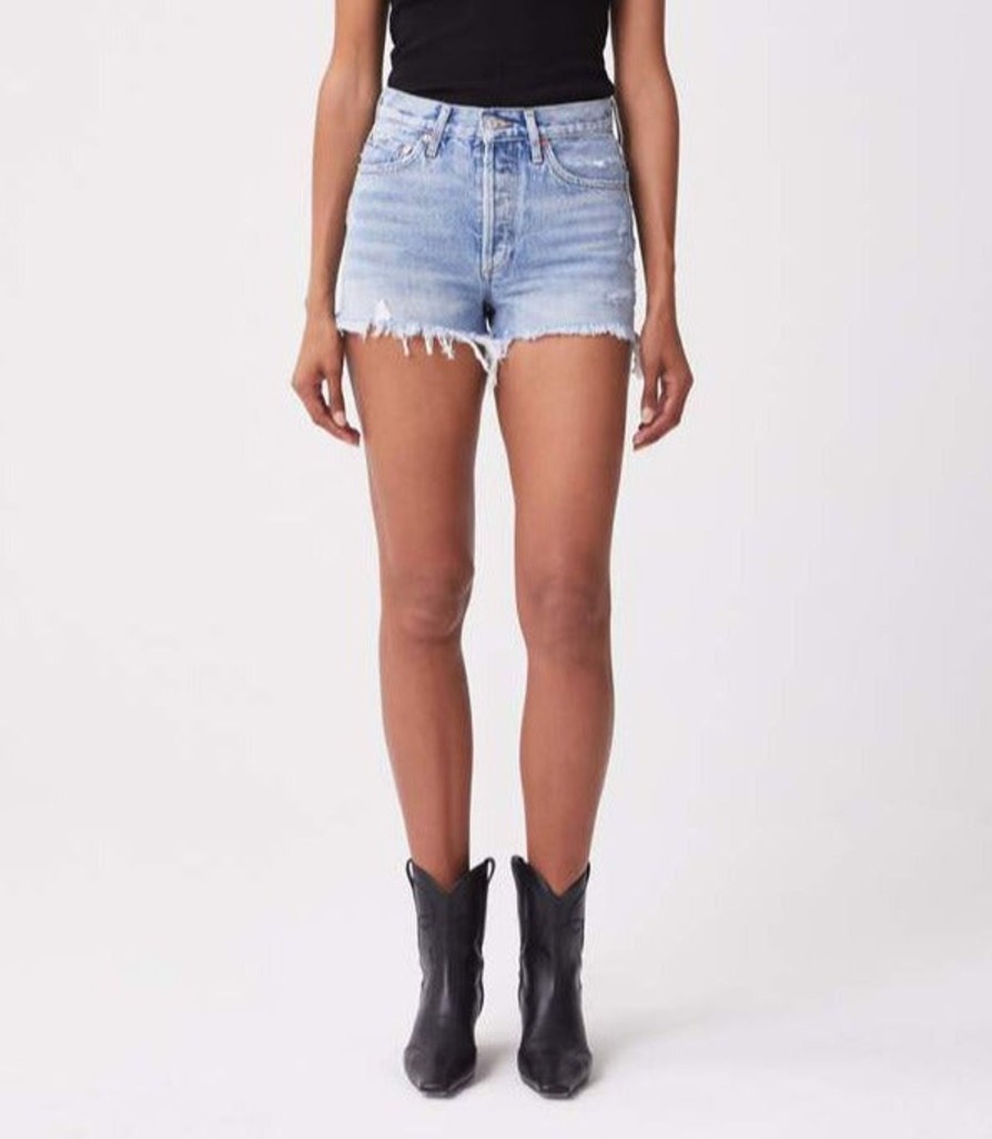 Women AGOLDE Shorts | Parker Short In Swapmeet Blue