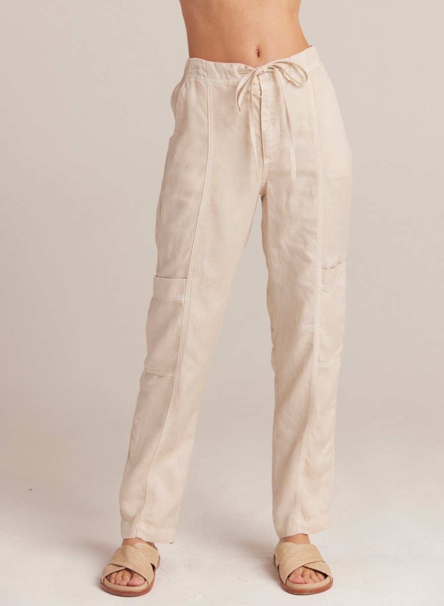 Women Bella Dahl Pants | Waverly Seamed Drawstring Pant Khaki Stone