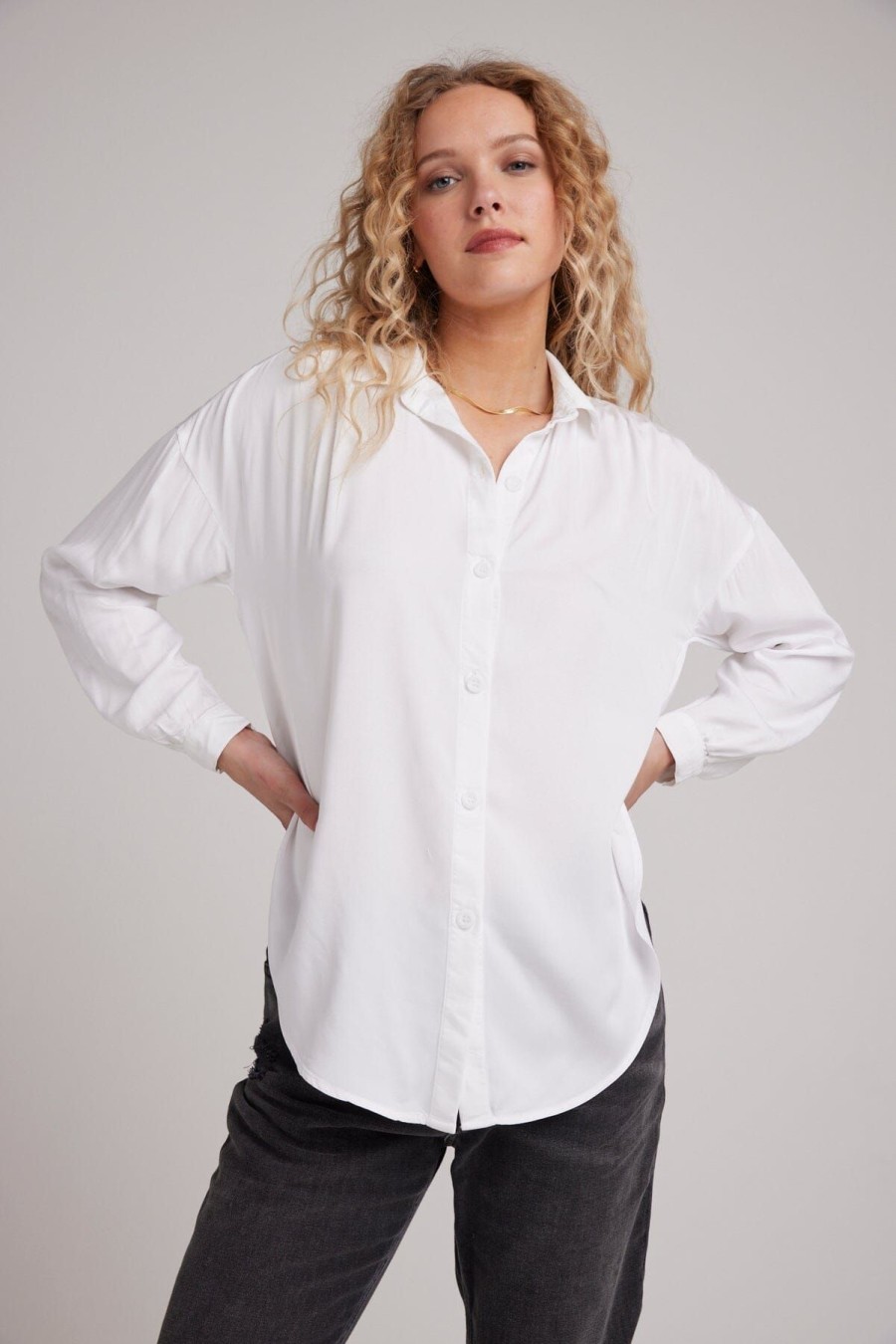 Women Bella Dahl Shirts & Blouses | Flowy Shirt White