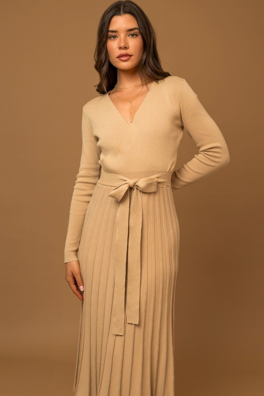 Women Kendall Lane Midi & Maxi | Vivian Sweater Dress Nude